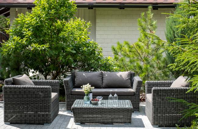 "Капучино" диван из искусственного ротанга двухместный, цвет графит