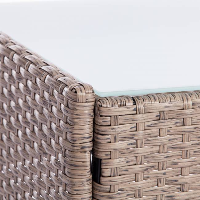 Лаундж сет [диван+2кресла+столик+подушки] (мод.210013 А) пластиковый ротанг, 107х60х83см/60х60х83см/79,5х45,5х34см, серый, ткань DB-11 светло-серый серый, ткань: DB-11 светло-серый пластиковый ротанг