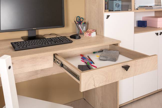 Бостон домашний офис № 31 цвет дуб эндгрейн элегантный/фасады МДФ милк рикамо софт