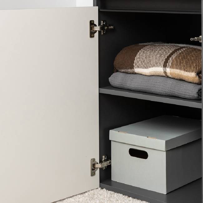 Шкаф-витрина Сидней 13.201 цвет антрацит/МДФ веллюто капучино Шкаф-витрина Сидней 13.201 цвет антрацит/МДФ веллюто капучино