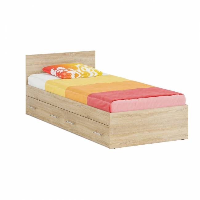 Кровать с ящиками Стандарт 0900 цвет дуб сонома Кровать с ящиками Стандарт 0900 цвет дуб сонома