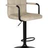 Стул барный DOBRIN KRUGER ARM BLACK, бежевый вельвет (LAR-E2041-04)