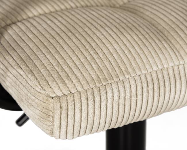 Стул барный DOBRIN KRUGER ARM BLACK, бежевый вельвет (LAR-E2041-04)