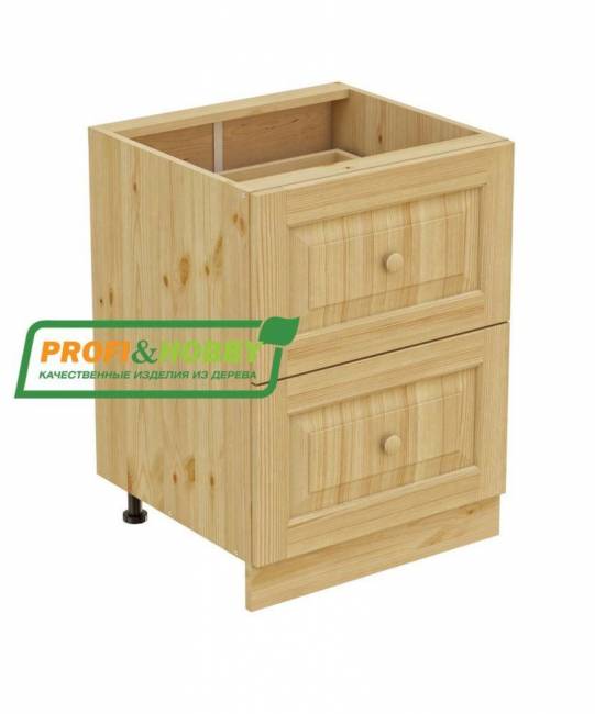 Тумба 2 ящика 500 х 560 х 720 сосна, без покраски Тумба 2 ящика 500 х 560 х 720 сосна, без покраски
