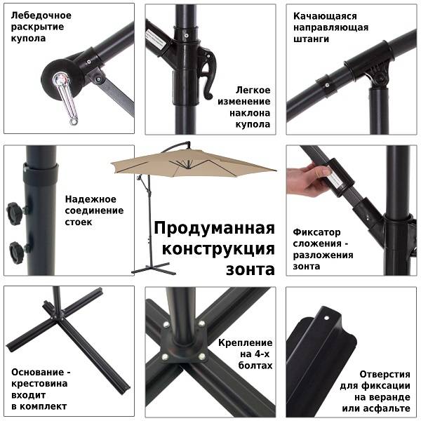 Зонт садовый Green Glade 6005 тауп Зонт садовый Green Glade 6005 тауп