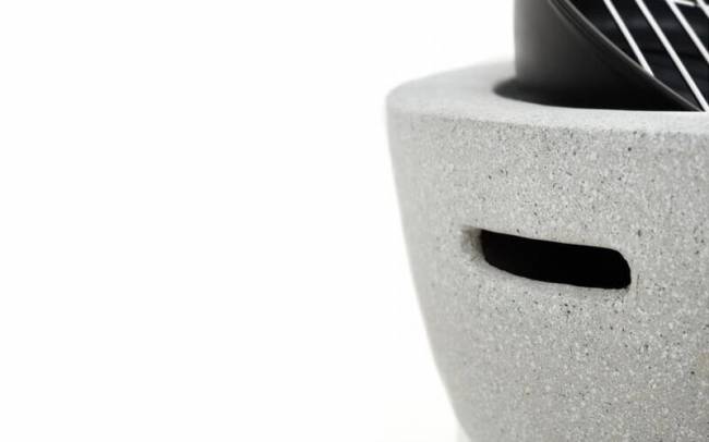 Hugett Fire Pit 1980 Серый камень/Чёрный