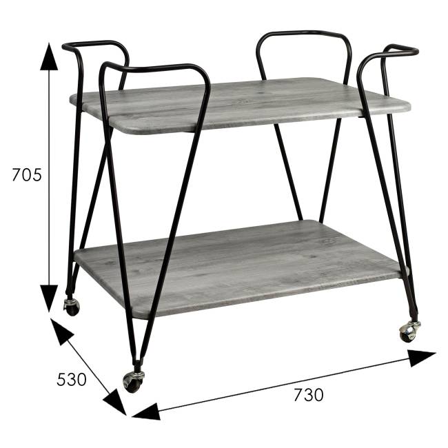 Стол сервировочный Эстер черный/орех гикори grey