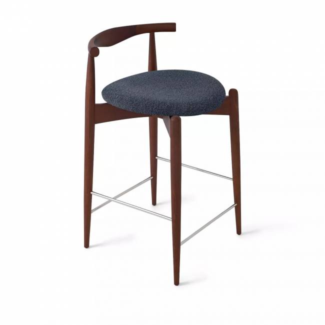 Стул Нобл полубарный графит, опора бук коричневый