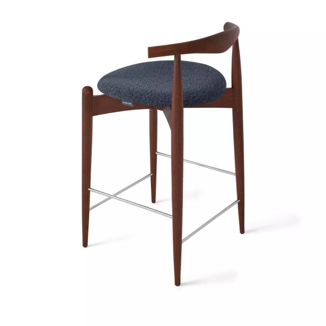 Стул Нобл полубарный графит, опора бук коричневый