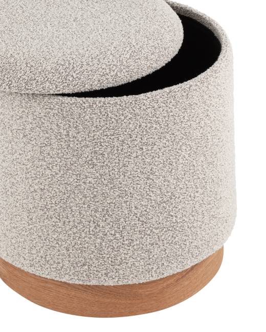 Пуф с ящиком Холли S букле бежевый