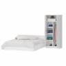Двуспальная Кровать белая с ящиками 1800 со шкафом для одежды 2-х створчатым Стандарт цвет белый