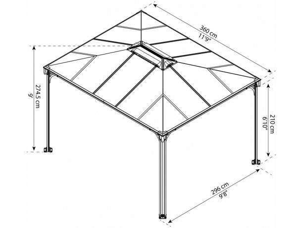 Открытая беседка MARTINIQUE 3600 GARDEN GAZEBO