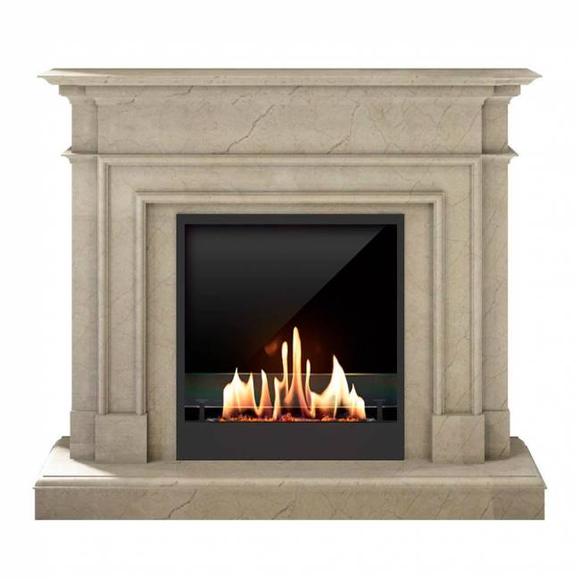 Биокамин в мраморном портале SteelHeat Vancouver (Стекло + Стемалит)