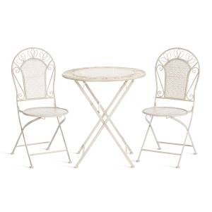 Комплект (стол + 2 стула) Secret de Maison Амальфи/Amalfi металл, античный белый античный белый металл