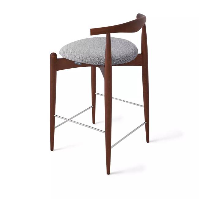 Стул Нобл полубарный серый, опора бук коричневый