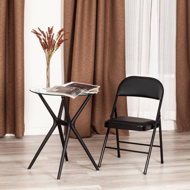 Стул складной FOLDER (mod. 3022G) / 1 шт. в упаковке каркас: металл, сиденье/спинка: экокожа, 46.5 х 47.5 х 79 см, black (черный) / black (черный) черный каркас: металл, сиденье/спинка: экокожа Стул складной FOLDER (mod. 3022G) / 1 шт. в упаковке каркас: металл, сиденье/спинка: экокожа, 46.5 х 47.5 х 79 см, black (черный) / black (черный) черный каркас: металл, сиденье/спинка: экокожа