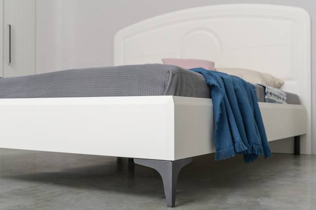 Кровать 1600 с ортопедическим основанием Валенсия и две тумбочки цвет белый шагрень Кровать 1600 с ортопедическим основанием Валенсия и две тумбочки цвет белый шагрень