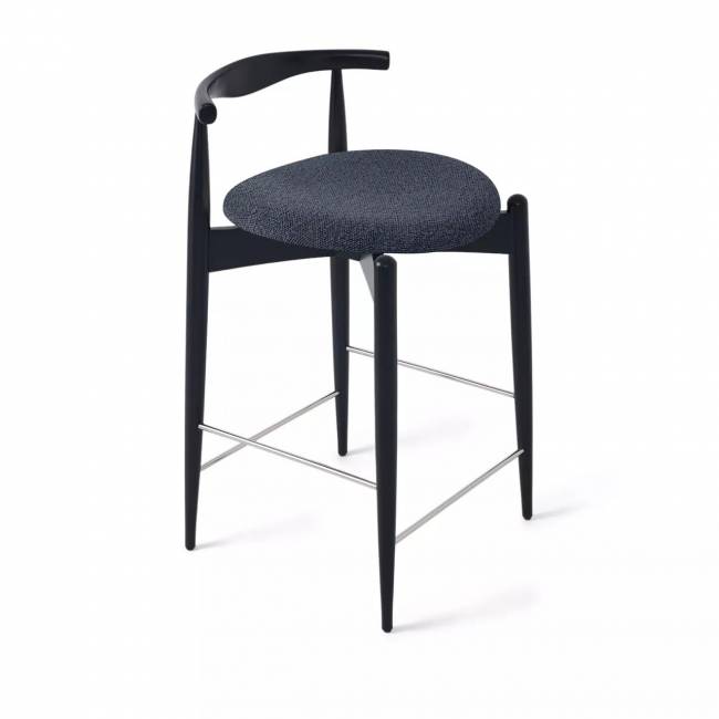 Стул Нобл полубарный графит, опора бук черный