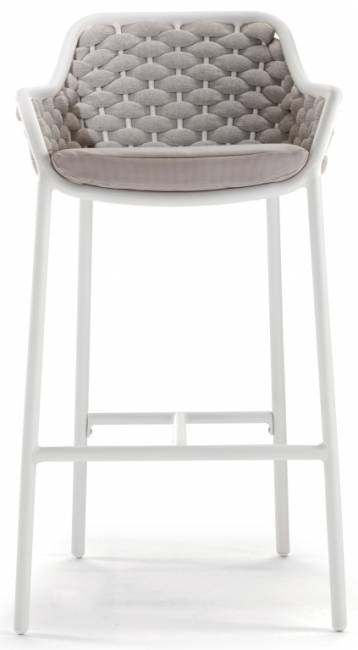 Кресло барное плетеное Panama белый, бежевый, шампанское 540х540х1010 мм Кресло барное плетеное Panama белый, бежевый, шампанское 540х540х1010 мм