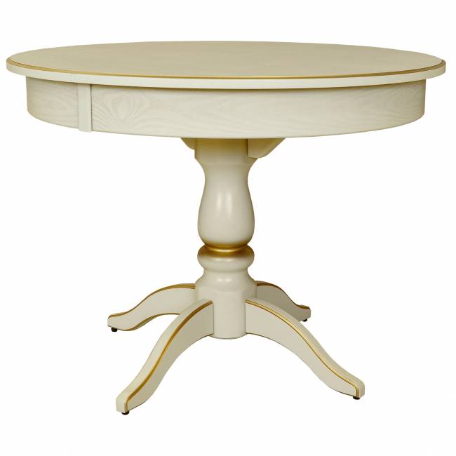 Стол обеденный Моро 04 раздвижной слоновая кость/золото 100/140*100 Стол обеденный Моро 04 раздвижной слоновая кость/золото 100/140*100