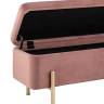Банкетка Болейн с ящиком велюр розовый