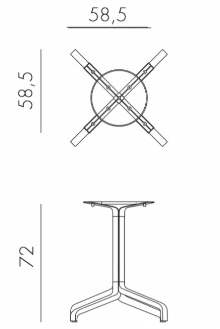 Подстолье металлическое Frasca Maxi Fix тортора 585х585х720 мм