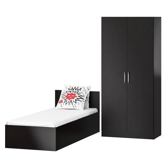 Кровать односпальная 800 со шкафом для одежды 2-х створчатым Стандарт цвет венге Кровать односпальная 800 со шкафом для одежды 2-х створчатым Стандарт цвет венге