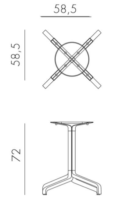 Подстолье металлическое Frasca Maxi Fix агава 585х585х720 мм