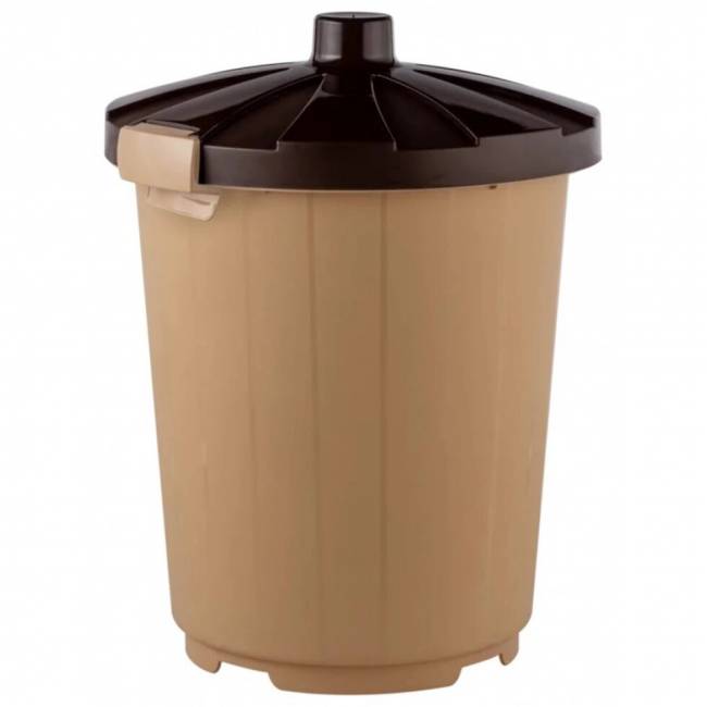 Бак круглый с крышкой 105л., коричневый