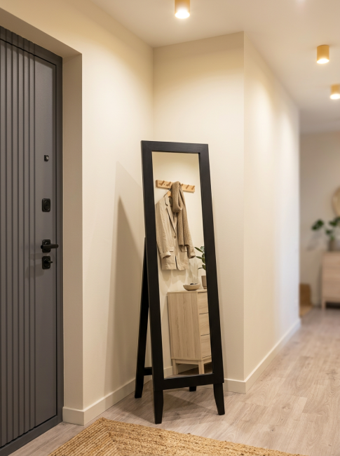 Зеркало напольное BeautyStyle 1 черный 130 см х 35 см