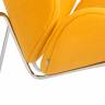 Кресло дизайнерское DOBRIN EMILY, желтая ткань AF13, хромированная сталь