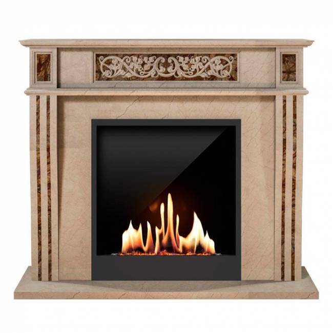 Биокамин в мраморном портале SteelHeat Capella (Стемалит)