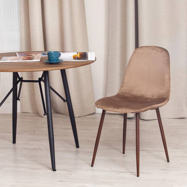 Стул Бриз/Breeze (мод.4724)/1 шт. в упаковке велюр/металл, 44х53х87см, коричневый (HLR11)/орех коричневый Велюр/металл Стул Бриз/Breeze (мод.4724)/1 шт. в упаковке велюр/металл, 44х53х87см, коричневый (HLR11)/орех коричневый Велюр/металл