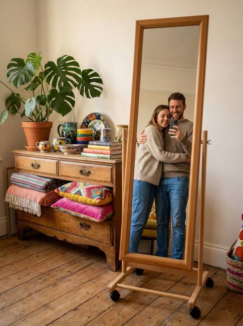 Зеркало напольное BeautyStyle 27 светло-коричневый  135 см х 42,5 см