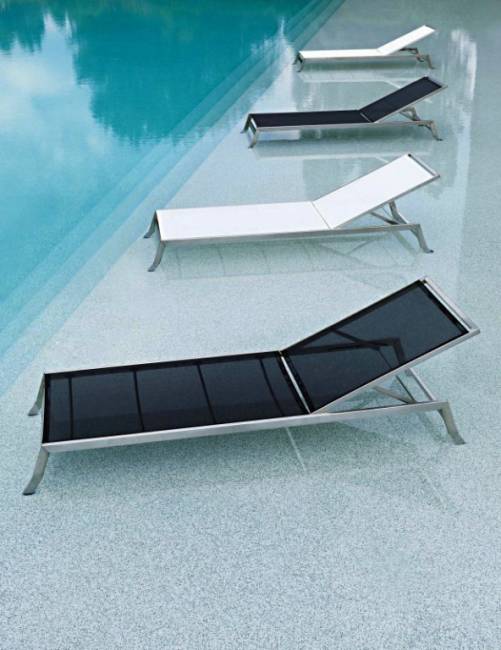 Шезлонг-лежак металлический Zen белый 2030х650х290 мм Шезлонг-лежак металлический Zen белый 2030х650х290 мм