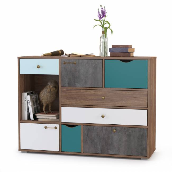 Комод Вайс 10.104 цвет винтаж/камень тёмный/бензин/белый премиум Комод Вайс 10.104 цвет винтаж/камень тёмный/бензин/белый премиум