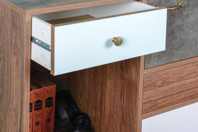 Комод Вайс 10.104 цвет винтаж/камень тёмный/бензин/белый премиум Комод Вайс 10.104 цвет винтаж/камень тёмный/бензин/белый премиум