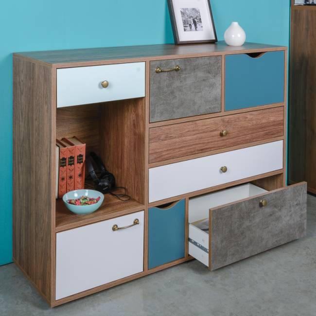 Комод Вайс 10.104 цвет винтаж/камень тёмный/бензин/белый премиум Комод Вайс 10.104 цвет винтаж/камень тёмный/бензин/белый премиум