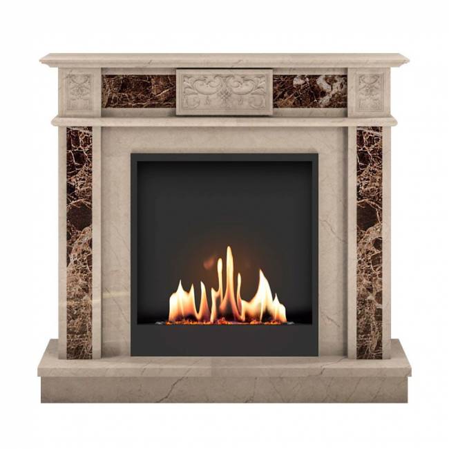 Биокамин в мраморном портале SteelHeat Vienna (Стандарт)