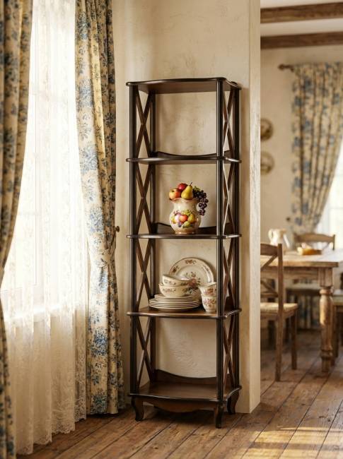 Этажерка-стеллаж Джульетта 4 уровня, орех Л