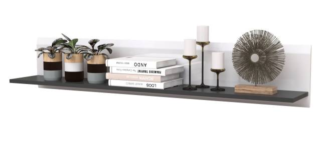 Полка открытая Сидней 16.486 цвет МДФ белый глянец/чёрный