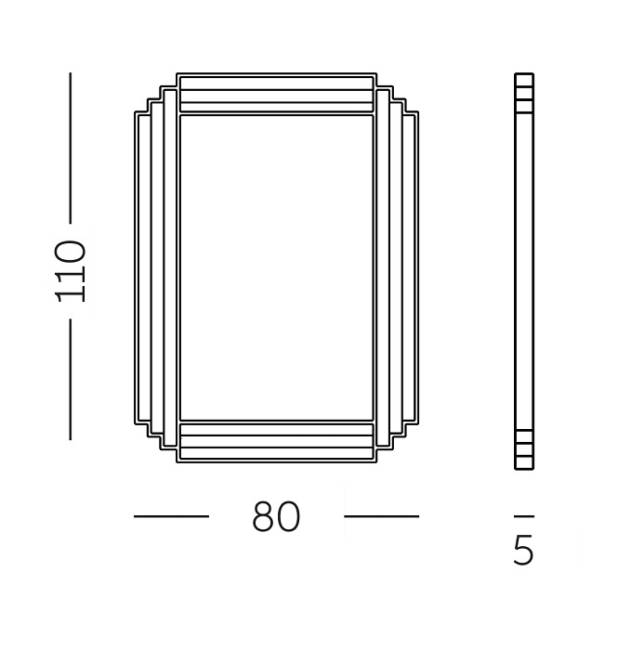 Зеркало пластиковое Cordiale Mirror M Standard 800х50х1100 мм