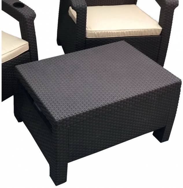 Столик журнальный под искусственный ротанг "YALTA COFFE TABLE", темно-коричневый Столик журнальный под искусственный ротанг "YALTA COFFE TABLE", темно-коричневый