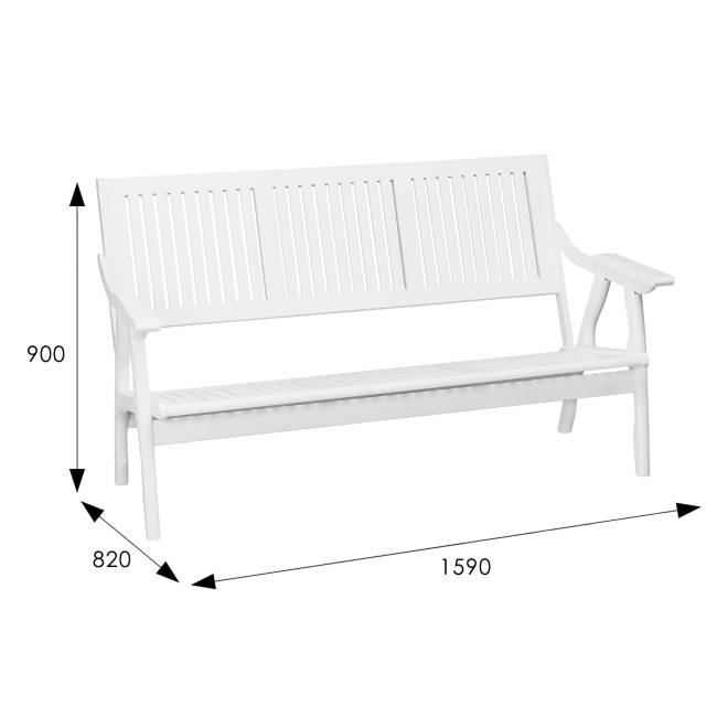 Диван-скамья Массив решетка, каркас снег
