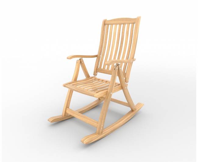 Кресло-качалка из дуба "Leda", раскладное 