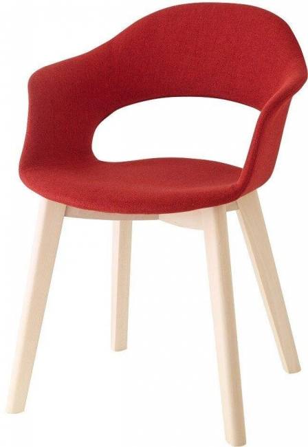 Кресло с обивкой Natural Lady B Pop отбеленный бук, красный 570х600х820 мм