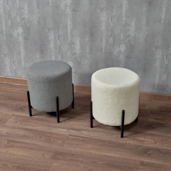 Стул-пуф Otis белый, искусственный мех Стул-пуф Otis белый, искусственный мех