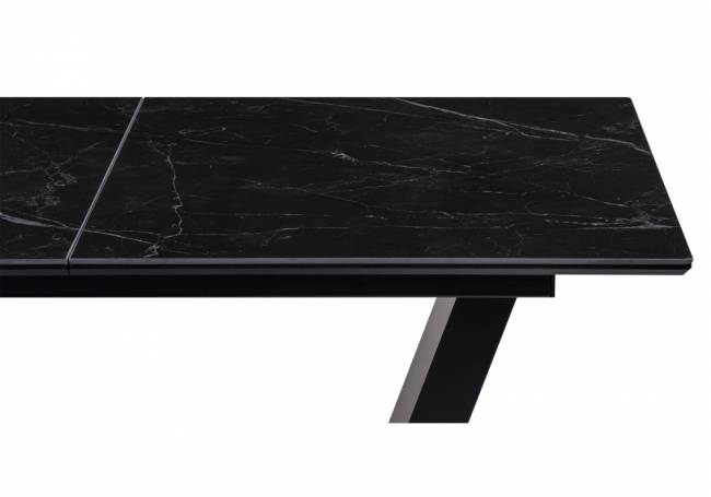 Керамический стол на тумбе Иматра 140(180)х80х76 черный мрамор / черный кварц