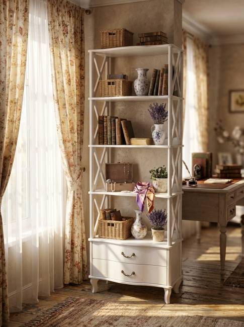 Этажерка Джульетта-4 широкая, молочный дуб Л