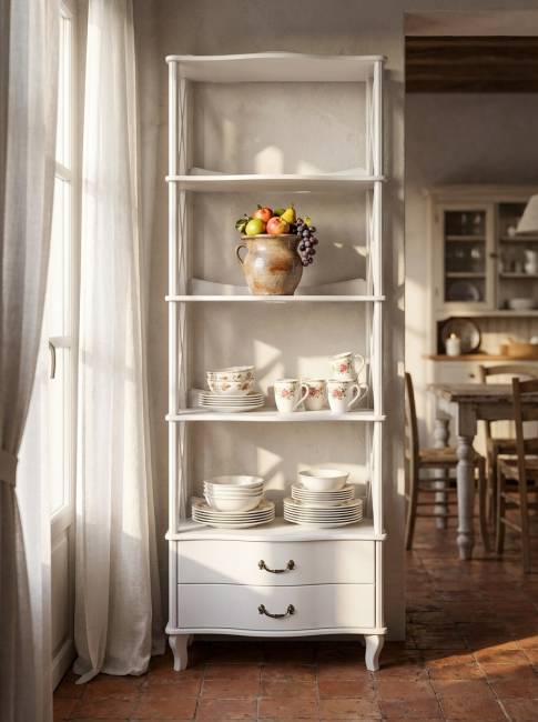 Этажерка Джульетта-4 широкая, молочный дуб Л